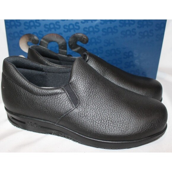 SAS Women's Patriot Slip-Resistant Black Slip On Non Slip Shoes 6.5 WW NIB $190 - Picture 2 of 6